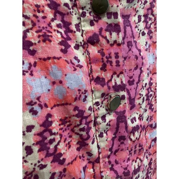 Cynthia Rowley Womens Linen Shirt Dress Size 6 Pink Classic Preppy Beachy Career - Picture 6 of 9